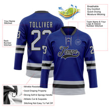 Charger l'image dans la galerie, Custom Royal Gray-Black Hockey Lace Neck Jersey