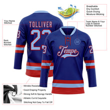Загрузить изображение в средство просмотра галереи, Custom Royal Light Blue-Red Hockey Lace Neck Jersey