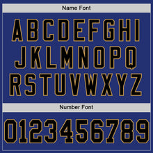 Laden Sie das Bild in den Galerie-Viewer, Custom Royal Black-Old Gold Mesh Authentic Throwback Football Jersey