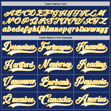 Load image into Gallery viewer, Custom Royal White-Gold Hockey Jersey