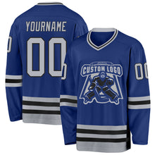 Charger l'image dans la galerie, Custom Royal Gray-Black Hockey Jersey
