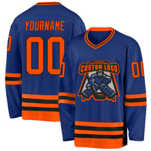 Загрузить изображение в средство просмотра галереи, Custom Royal Orange-Black Hockey Jersey