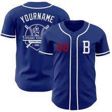 Laden Sie das Bild in den Galerie-Viewer, Custom Royal White-Red Authentic Baseball Jersey