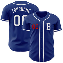 Laden Sie das Bild in den Galerie-Viewer, Custom Royal White-Red Authentic Baseball Jersey