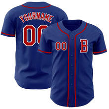 Load image into Gallery viewer, Custom Royal Red-White Authentic Baseball Jersey