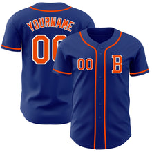 Laden Sie das Bild in den Galerie-Viewer, Custom Royal Orange-White Authentic Baseball Jersey