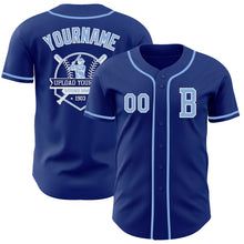 Laden Sie das Bild in den Galerie-Viewer, Custom Royal Light Blue-White Authentic Baseball Jersey