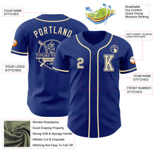 Laden Sie das Bild in den Galerie-Viewer, Custom Royal Cream Authentic Baseball Jersey