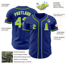 Laden Sie das Bild in den Galerie-Viewer, Custom Royal Neon Green-White Authentic Baseball Jersey