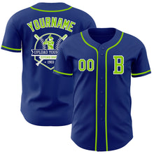 Laden Sie das Bild in den Galerie-Viewer, Custom Royal Neon Green-White Authentic Baseball Jersey