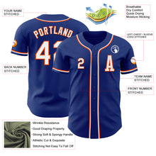 Laden Sie das Bild in den Galerie-Viewer, Custom Royal White-Orange Authentic Baseball Jersey