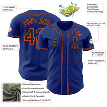 Laden Sie das Bild in den Galerie-Viewer, Custom Royal Black-Orange Authentic Baseball Jersey