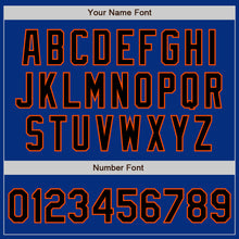 Laden Sie das Bild in den Galerie-Viewer, Custom Royal Black-Orange Authentic Baseball Jersey