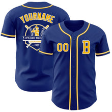 Laden Sie das Bild in den Galerie-Viewer, Custom Royal Gold-White Authentic Baseball Jersey
