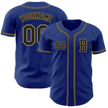 Laden Sie das Bild in den Galerie-Viewer, Custom Royal Black-Old Gold Authentic Baseball Jersey