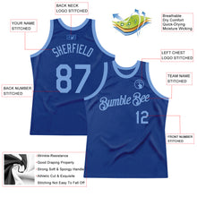 Загрузить изображение в средство просмотра галереи, Custom Royal Light Blue Authentic Throwback Basketball Jersey