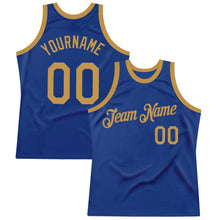 Загрузить изображение в средство просмотра галереи, Custom Royal Old Gold Authentic Throwback Basketball Jersey