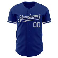 Load image into Gallery viewer, Custom Royal Gray Authentic Baseball Jersey