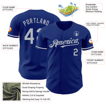 Load image into Gallery viewer, Custom Royal Gray Authentic Baseball Jersey