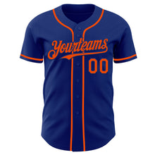 Load image into Gallery viewer, Custom Royal Orange Authentic Baseball Jersey