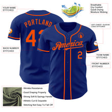 Load image into Gallery viewer, Custom Royal Orange Authentic Baseball Jersey