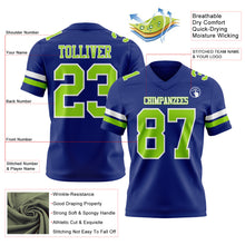 Load image into Gallery viewer, Custom Royal Neon Green-White Authentic Football Jersey