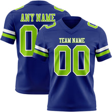 Load image into Gallery viewer, Custom Royal Neon Green-White Authentic Football Jersey