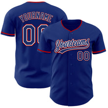 Laden Sie das Bild in den Galerie-Viewer, Custom Royal White-Red Authentic Baseball Jersey