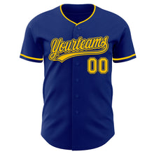 Загрузить изображение в средство просмотра галереи, Custom Royal Yellow Authentic Baseball Jersey