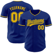 Загрузить изображение в средство просмотра галереи, Custom Royal Yellow Authentic Baseball Jersey