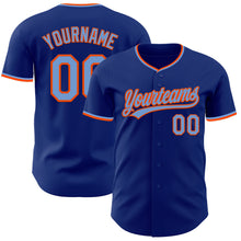 Load image into Gallery viewer, Custom Royal Powder Blue-Orange Authentic Baseball Jersey