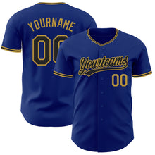 Загрузить изображение в средство просмотра галереи, Custom Royal Black-Old Gold Authentic Baseball Jersey
