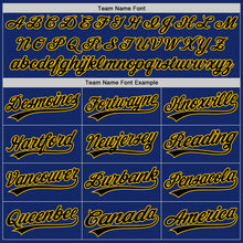Load image into Gallery viewer, Custom Royal Black-Yellow Authentic Baseball Jersey