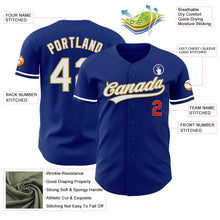 Charger l'image dans la galerie, Custom Royal Fire Red White-Old Gold Authentic Baseball Jersey