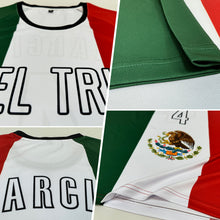 Laden Sie das Bild in den Galerie-Viewer, Custom Kelly Green White Red-Black Sublimation Mexican Flag Soccer Uniform Jersey