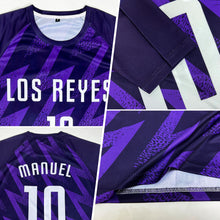 Charger l'image dans la galerie, Custom Purple White Sublimation Soccer Uniform Jersey
