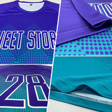 Charger l'image dans la galerie, Custom Teal Purple-White Sublimation Soccer Uniform Jersey