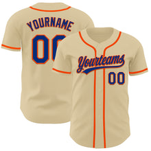 Загрузить изображение в средство просмотра галереи, Custom Sand Royal-Orange Authentic Baseball Jersey