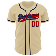 Загрузить изображение в средство просмотра галереи, Custom Sand Red-Navy Authentic Baseball Jersey