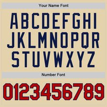 Загрузить изображение в средство просмотра галереи, Custom Sand Red-Navy Authentic Baseball Jersey