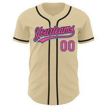 Загрузить изображение в средство просмотра галереи, Custom Sand Pink Black-Light Blue Authentic Baseball Jersey