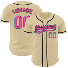 Загрузить изображение в средство просмотра галереи, Custom Sand Pink Black-Light Blue Authentic Baseball Jersey