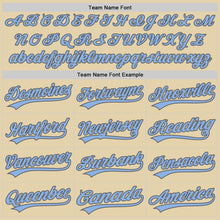 Загрузить изображение в средство просмотра галереи, Custom Sand Light Blue-Steel Gray Authentic Baseball Jersey