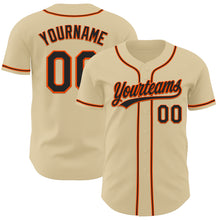 Загрузить изображение в средство просмотра галереи, Custom Sand Black-Orange Authentic Baseball Jersey