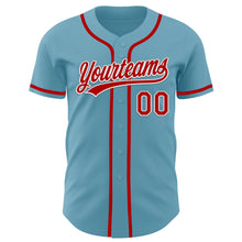 Load image into Gallery viewer, Custom Shadow Blue Red-White Authentic Baseball Jersey