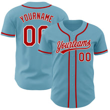 Load image into Gallery viewer, Custom Shadow Blue Red-White Authentic Baseball Jersey