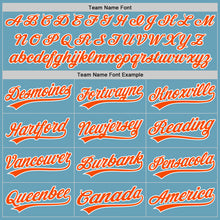 Load image into Gallery viewer, Custom Shadow Blue Orange-White Authentic Baseball Jersey