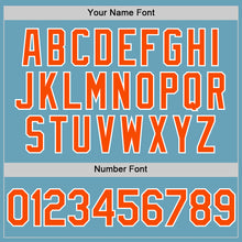 Load image into Gallery viewer, Custom Shadow Blue Orange-White Authentic Baseball Jersey