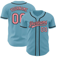 Загрузить изображение в средство просмотра галереи, Custom Shadow Blue Medium Pink-Black Authentic Baseball Jersey