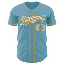 Загрузить изображение в средство просмотра галереи, Custom Shadow Blue Old Gold-White Authentic Baseball Jersey